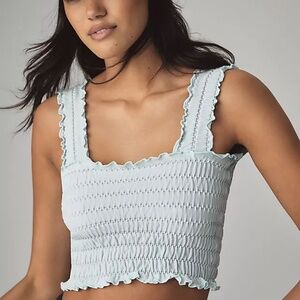 NWT Anthropologie Seamless Smocked Square-Neck Tank | Women’s Crop Top